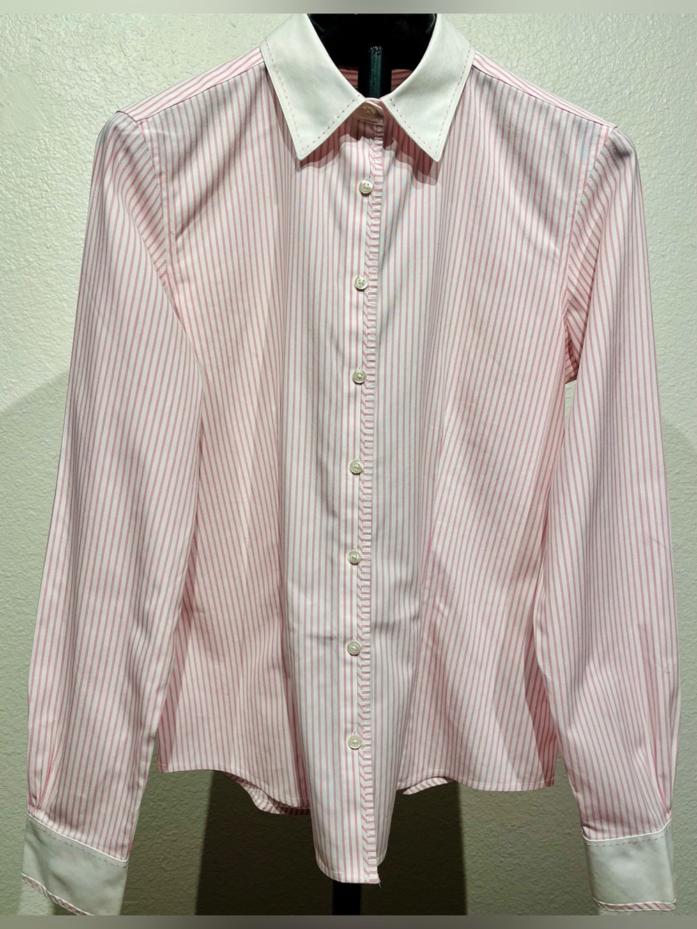 Brooks Brothers Pink and White Striped Button-Down Shirt - Size 4 (Women’s)